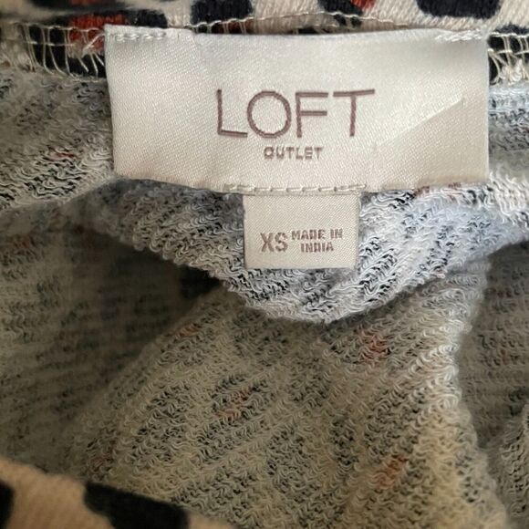 Loft Cheetah Print Knit Top XS Long Sleeve Blouse Ann Taylor Mob Wife Aesthetic - Picture 6 of 6